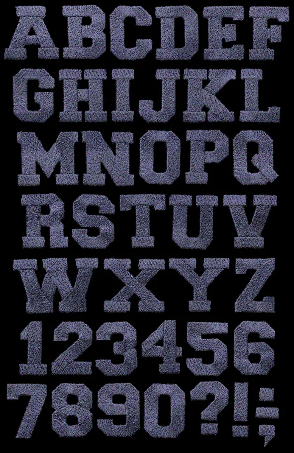 Image of English letters with knitting design
