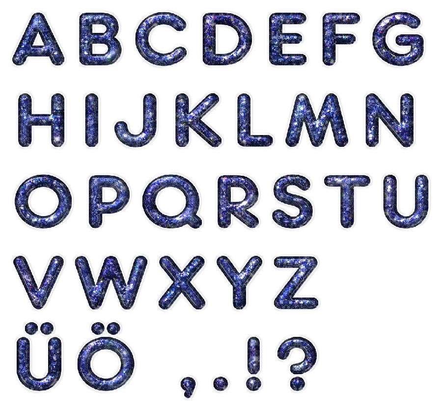 Photo of the alphabet Blue English Alphabet for Girls