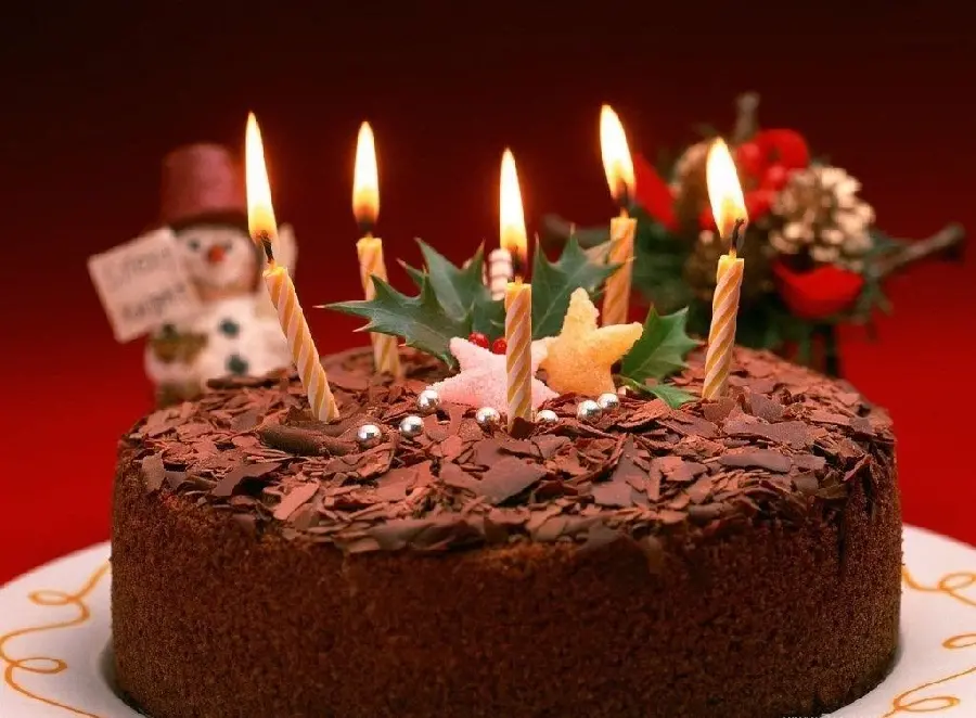 High quality view of a beautiful chocolate cake suitable for Christmas celebration