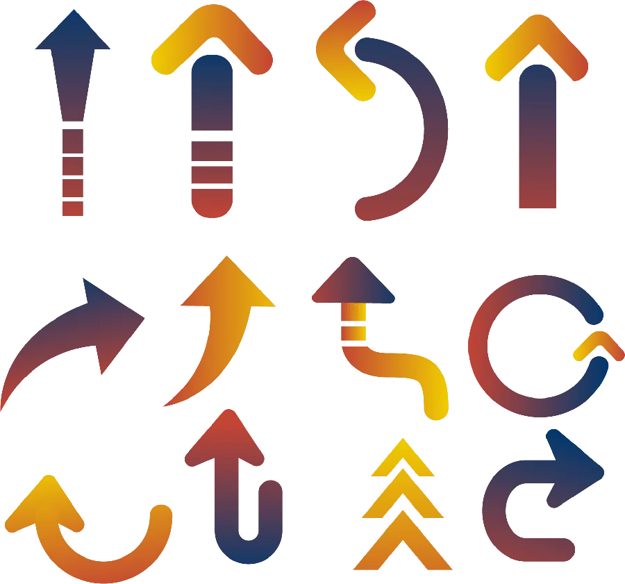 High-quality png photo of various arrows and arrows