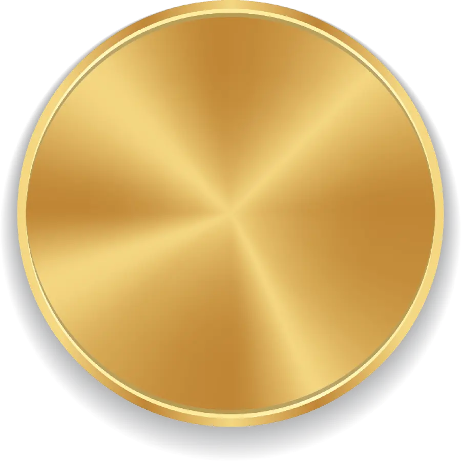 Solid and golden circle image for cut out logo