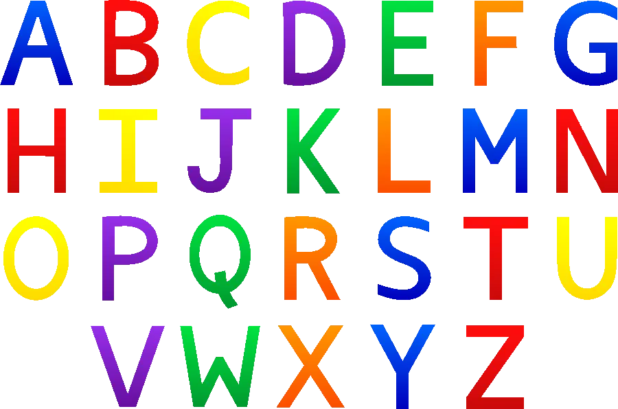 Image of English letters in colored design