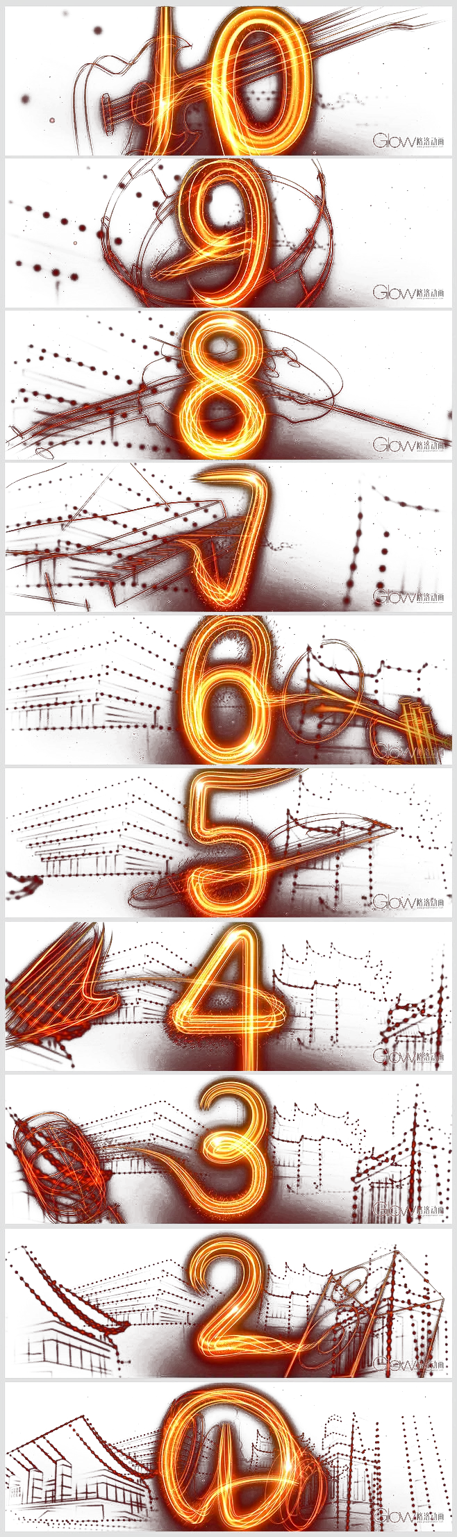 Image of numbers one to ten with an interesting font