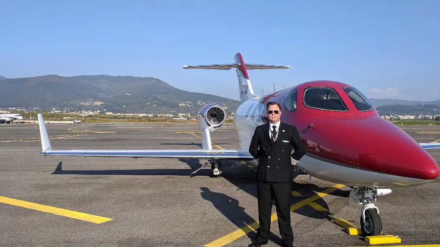 Photo of a beautiful red private plane