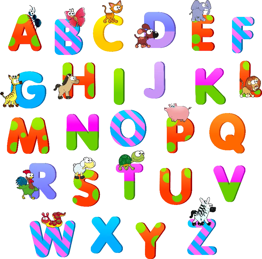 Photo of the English alphabet with forest animals design