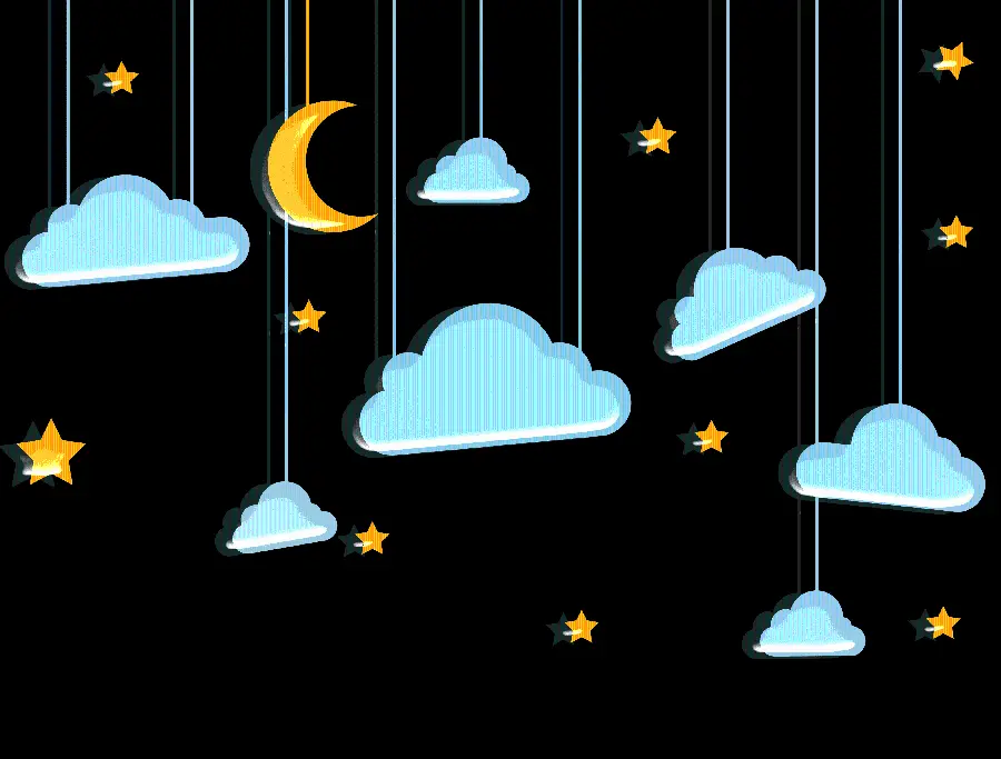 Beautiful cloud and star painting without background