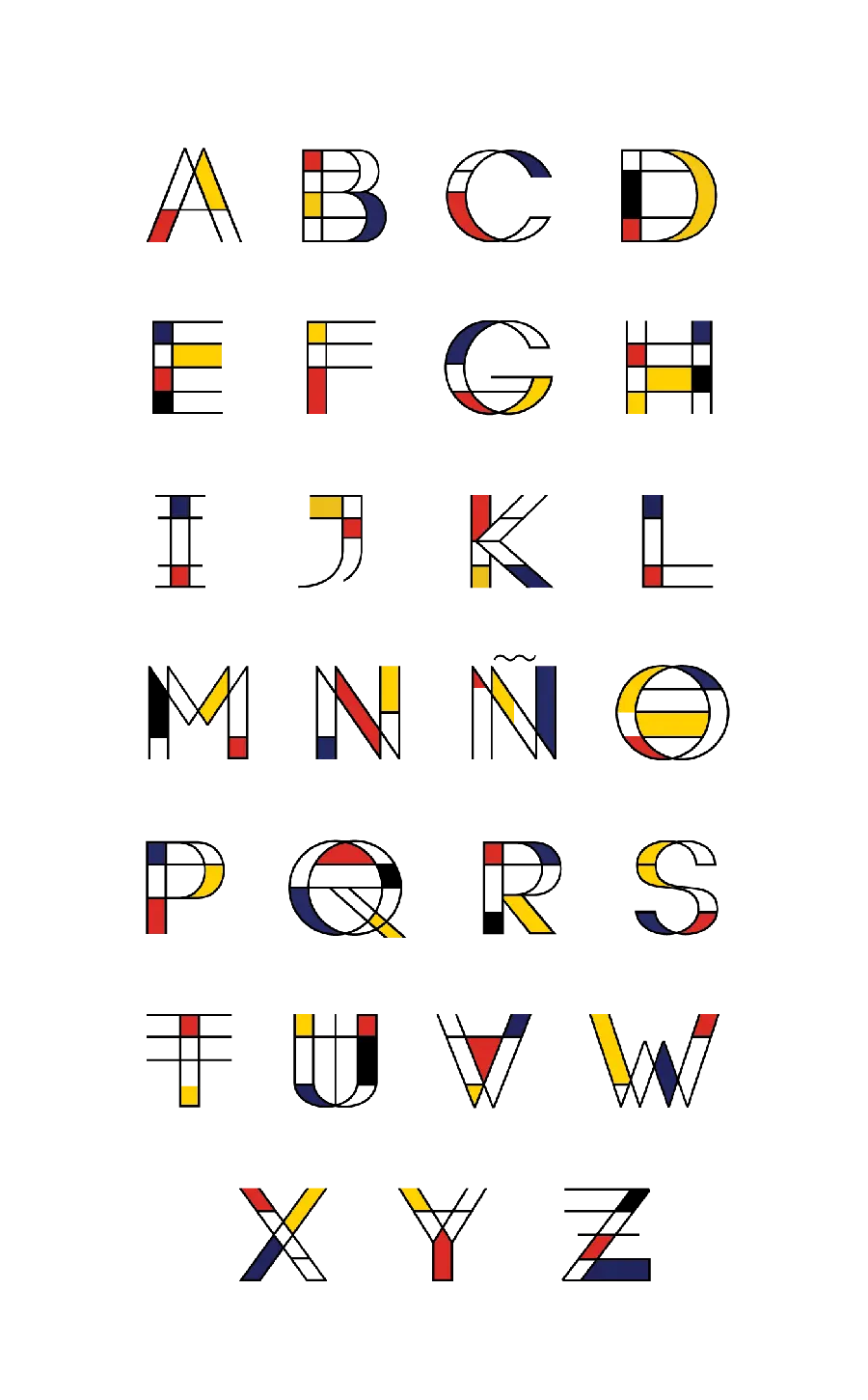 Picture of English letters in design