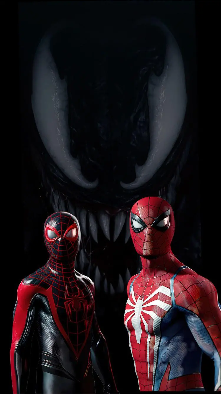 Black and Red Spiderman and Venom High Quality Wallpaper