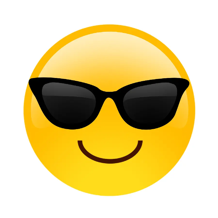 Yellow sunglasses emoji simple png