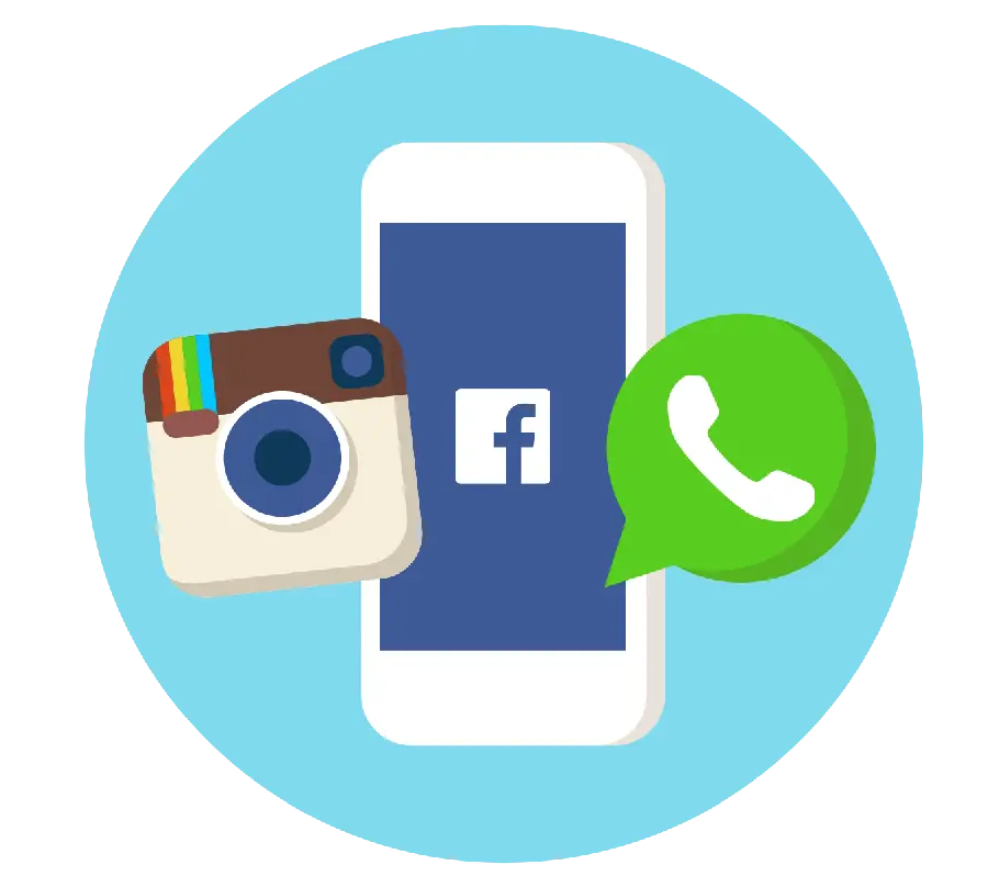 Instagram Facebook WhatsApp Logo for Design Together PNG