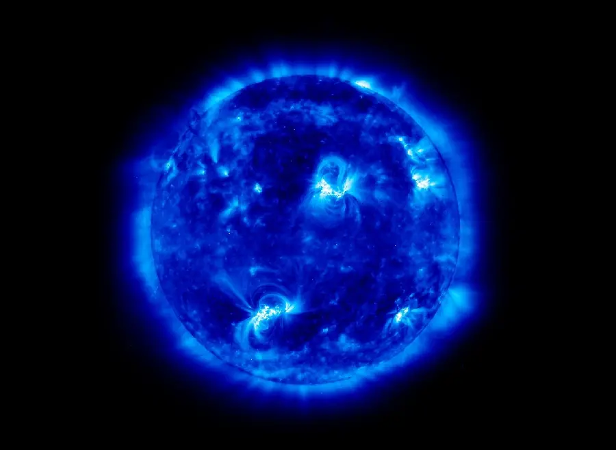 Real blue ultraviolet image of the star Sun 2023