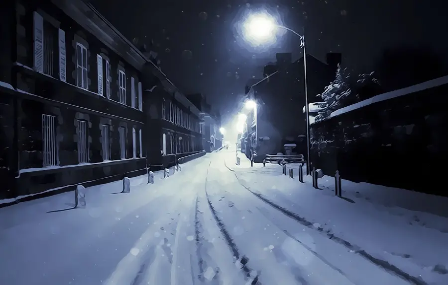 Popular Full HD image of a lonely street in snowy weather