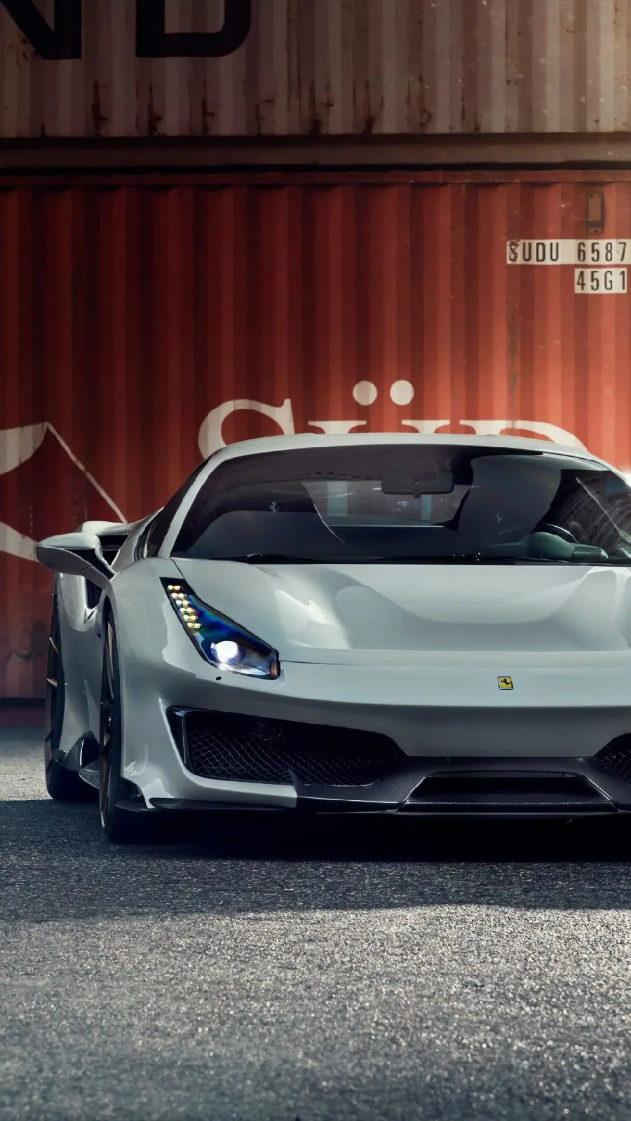 Silver Ferrari luxury car image