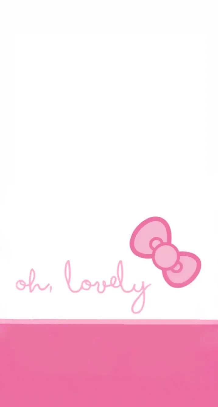 Beautiful white pink background design Cute Hello Kitty