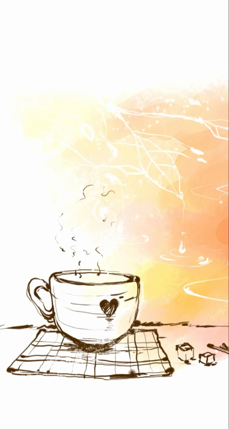 Pleasant and relaxing graphic background with coffee cup design