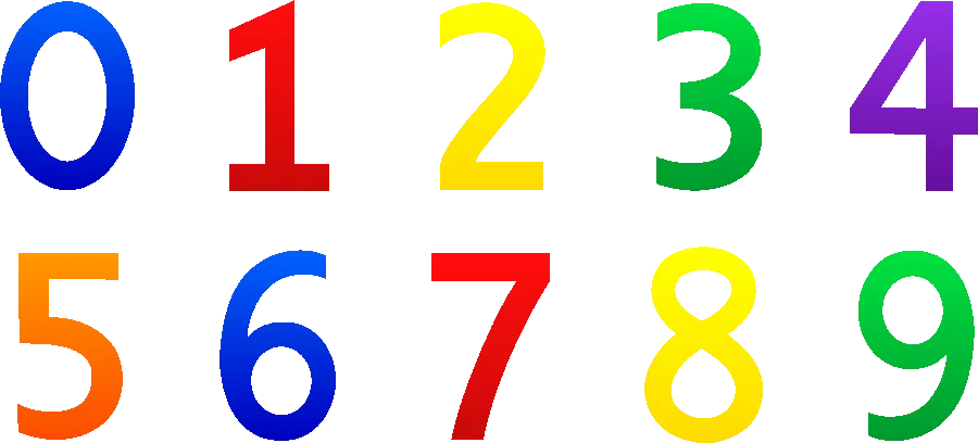 Colorful Numbers and PNG for Graphic Works