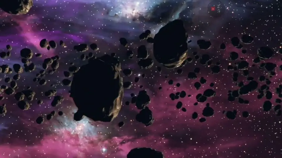 Unique Picture of Asteroid Belt in Starry Galaxy