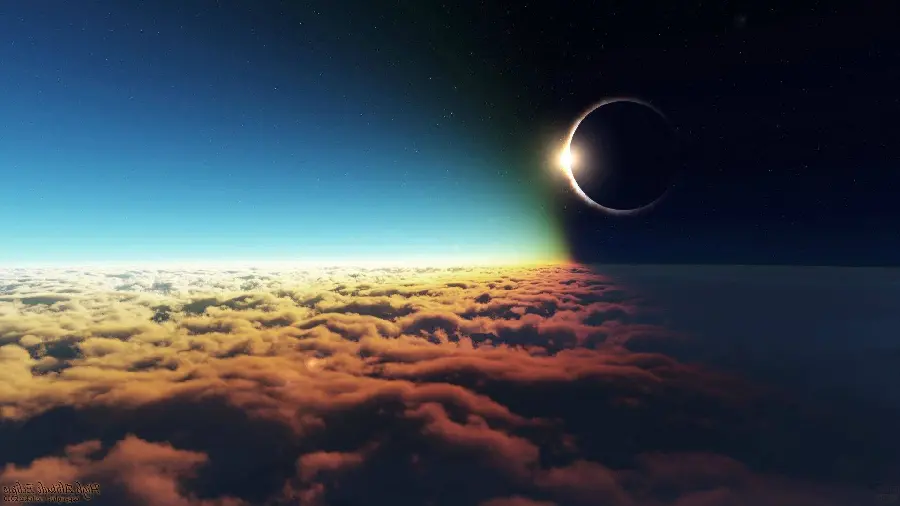 HD artistic profile photo of the Sun above the clouds for Telegram