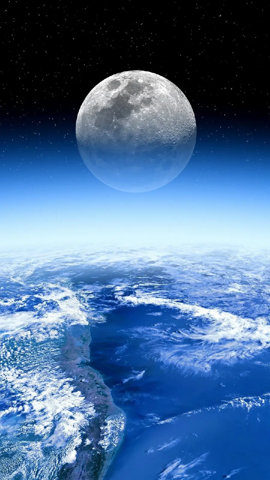 Lovely Moon View of the Vast Planet Earth for Profile
