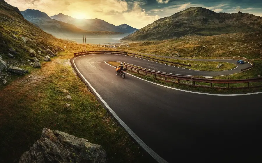 Artistic photo of motorcycle and beautiful sunset