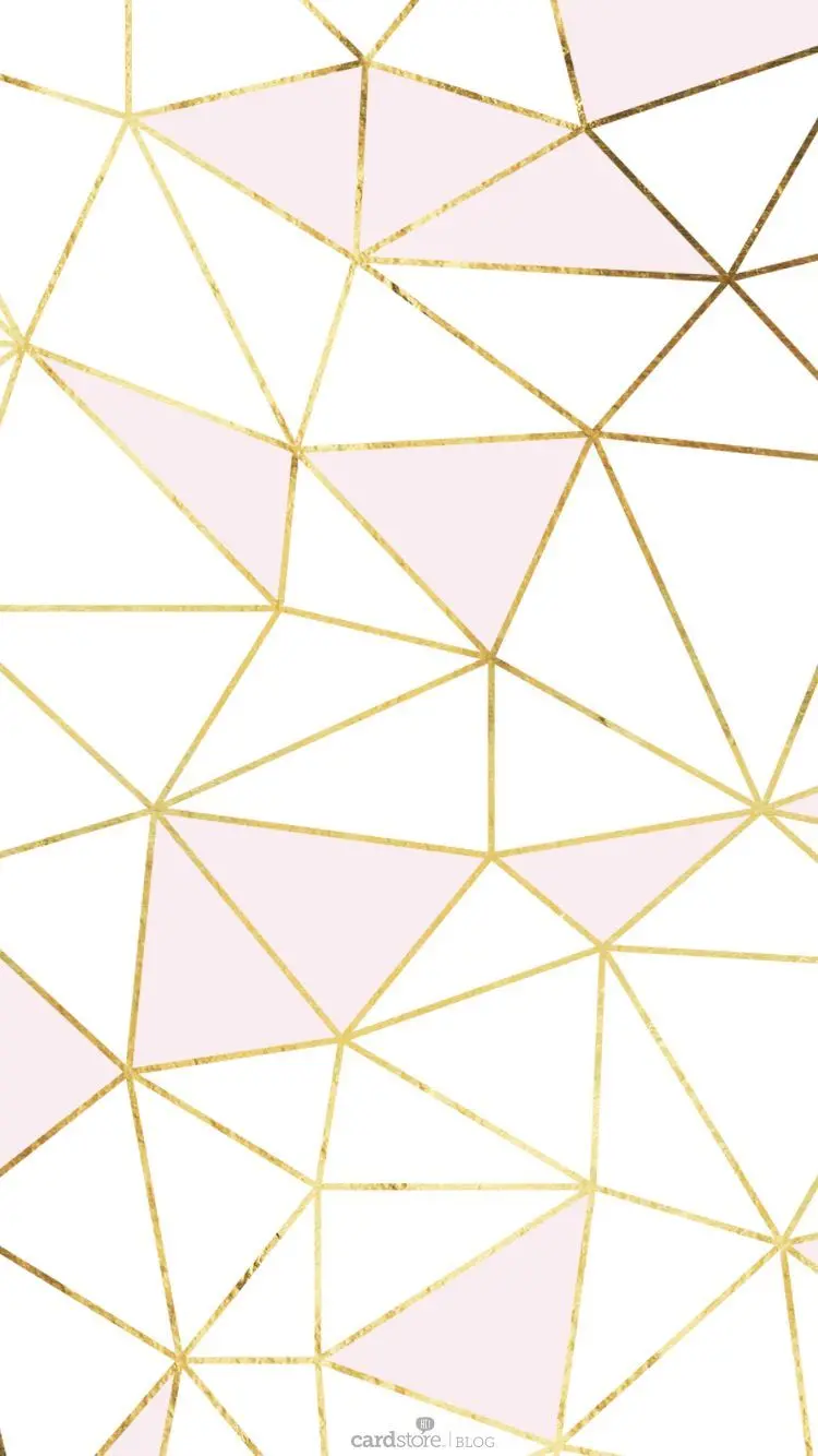 Free download cute geometric photo with white pink gold theme