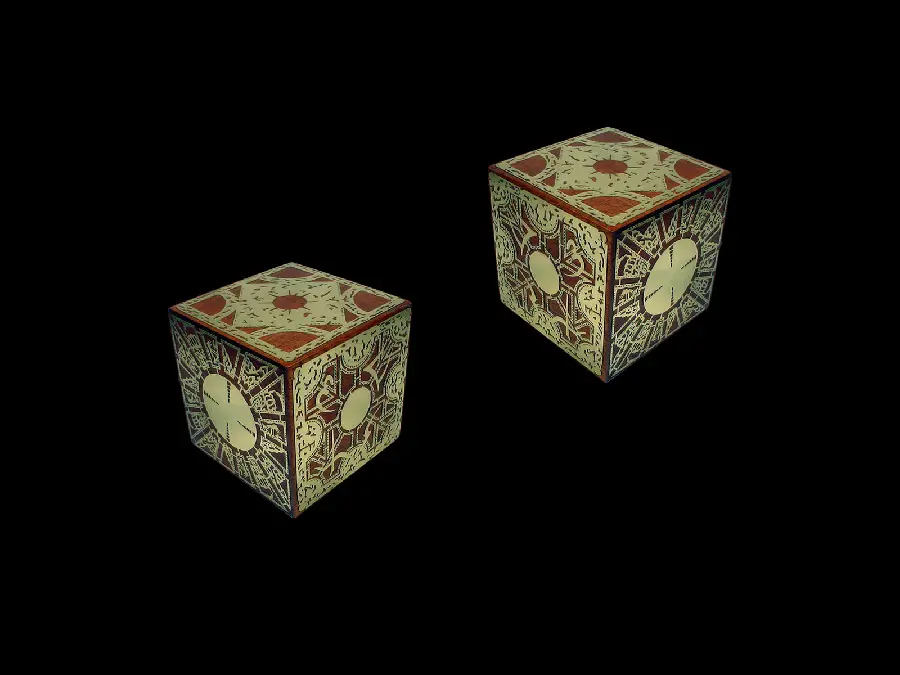 A spectacular Full HD view of two golden Remine cubes 
