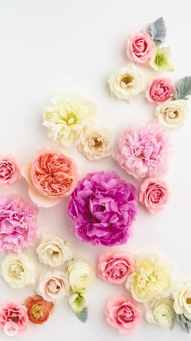 New HD image of beautiful spring flowers on a white background