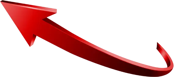 Red arrow and arrow pointing up in PNG format suitable for making advertising posters