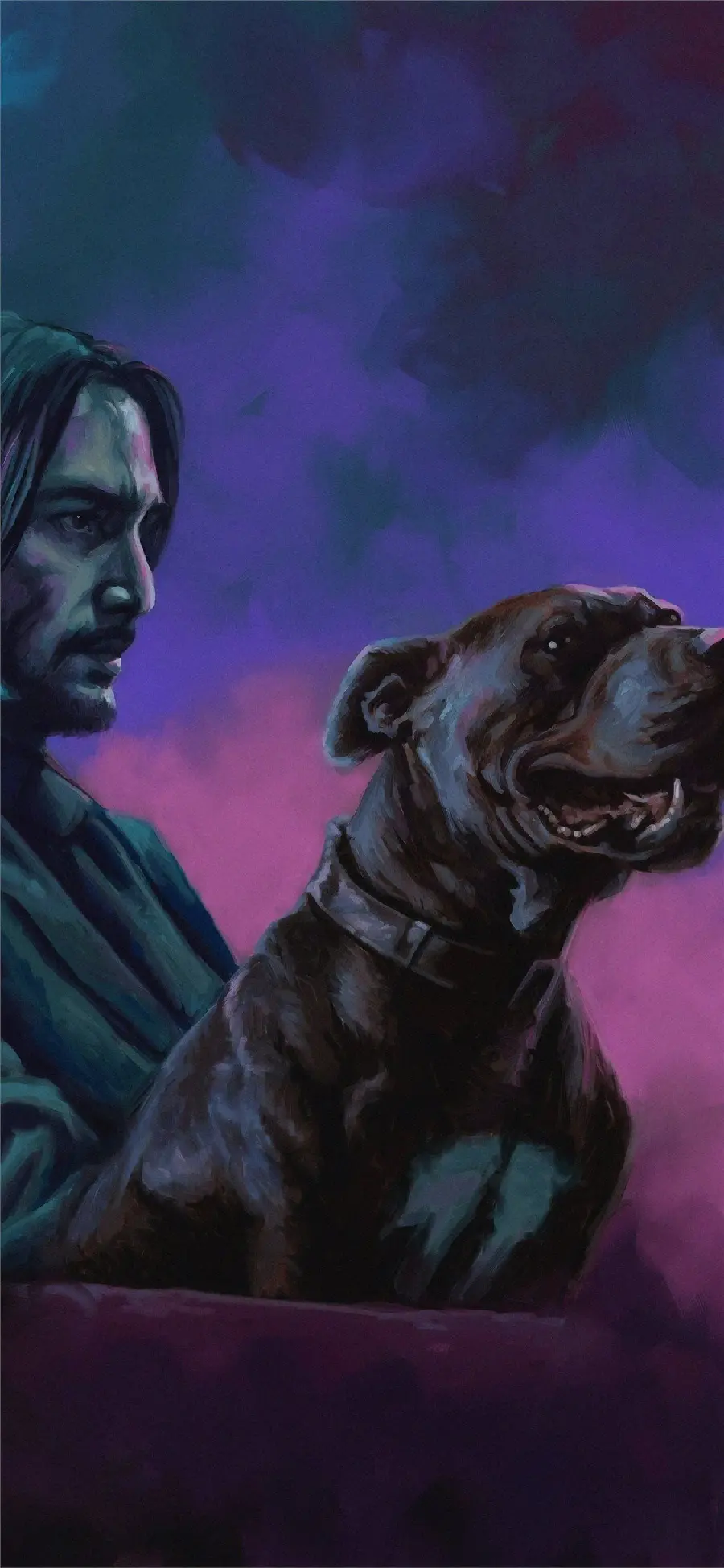 Interesting Dog and Human Drawing Background for SamSung 