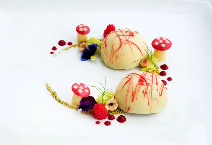 4K image of a delicious colorful dessert with a moon design and shape for printing