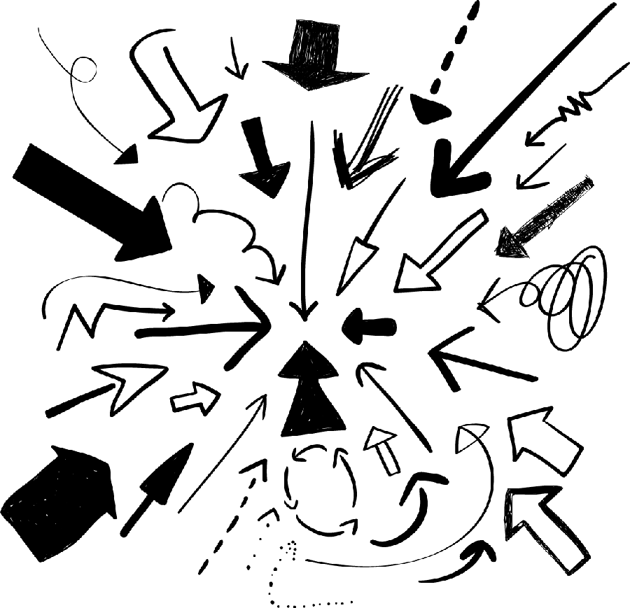 Black Arrow and Arrow Set PNG Image with Different Designs