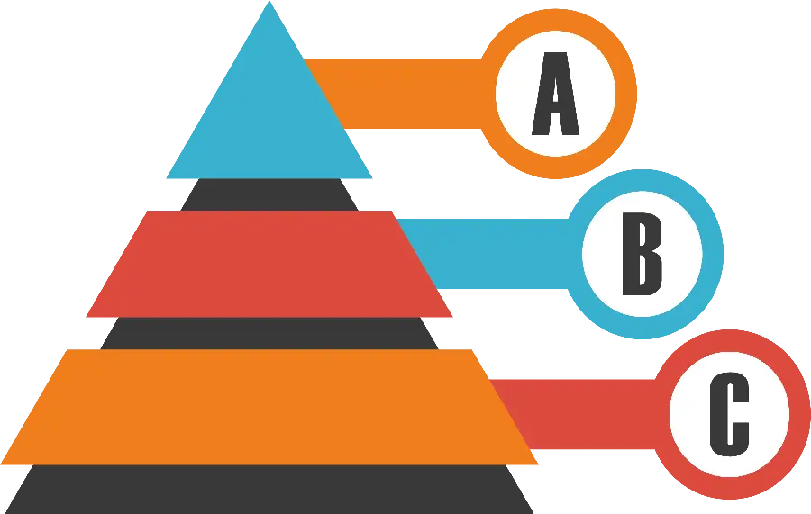 New pyramid triangle photo for writing text in Word or PowerPoint