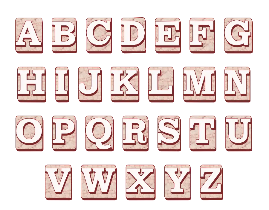 Photo of fancy square English letters