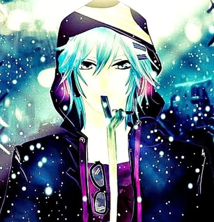 Picture of a purple anime boy