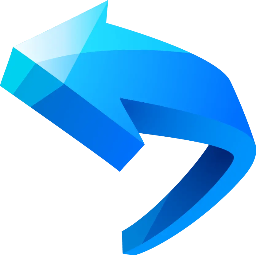 Open layer file of a blue shiny directional arrow to the left