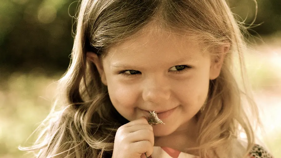 Photo of a naughty and funny baby girl