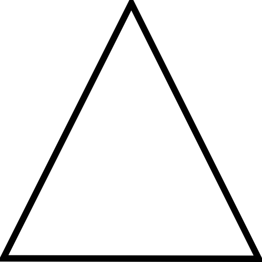 Simple, hollow triangle photo without background for various uses