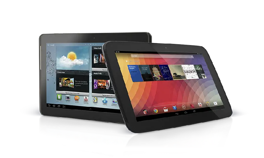 Download a photo of two professional smart tablets remotely