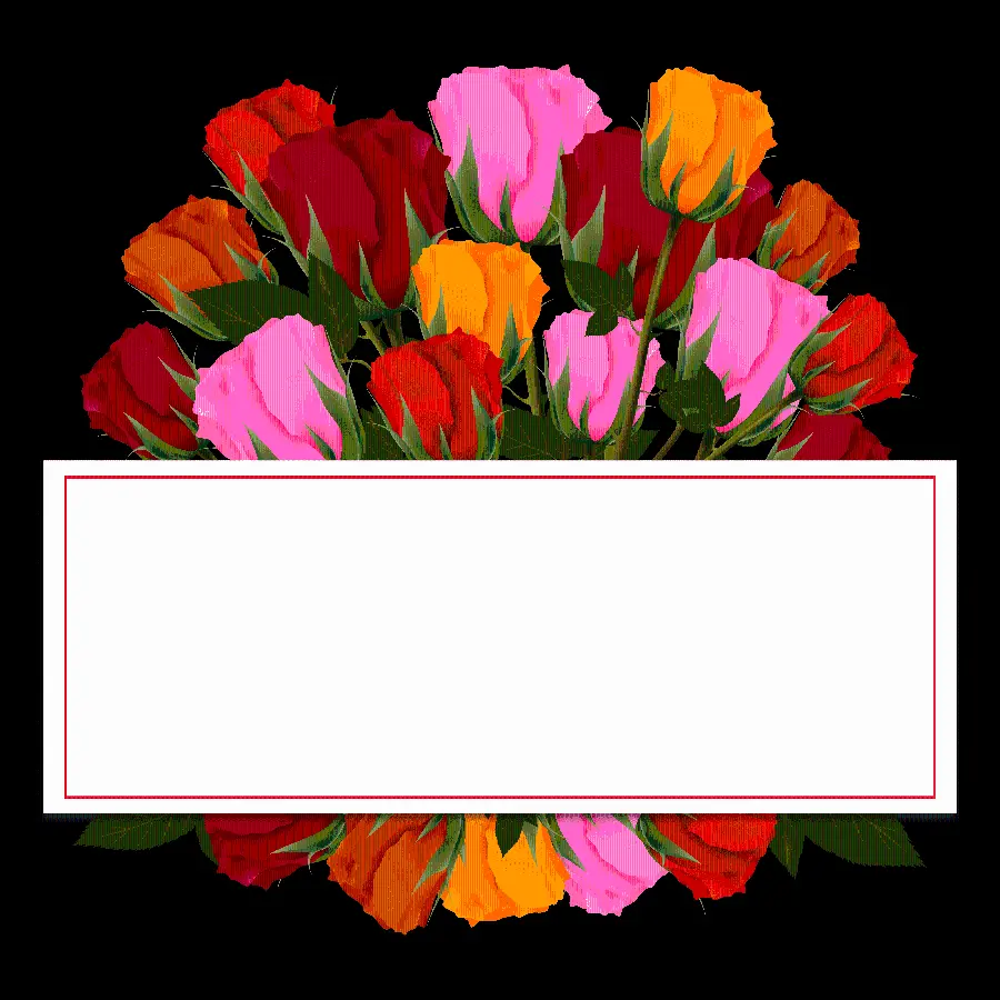 Open layered image of a bouquet design ready to write text