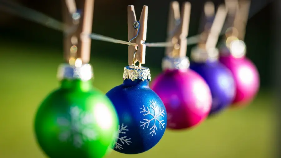 Colorful decorative balls in a spectacular frame for the desktop