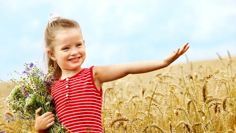 Photo of a very beautiful and funny little girl