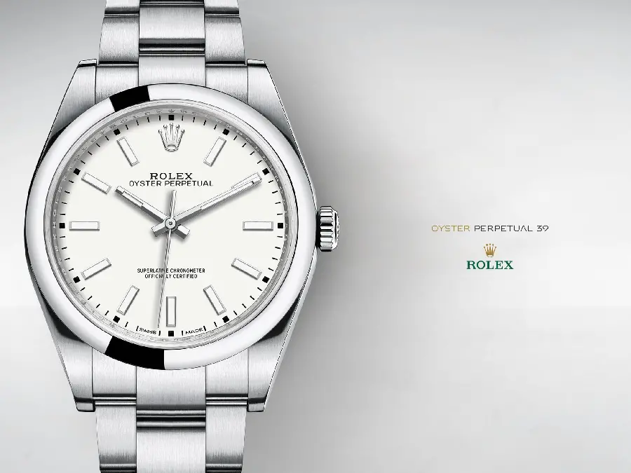 Original Rolex Oyster Perpetual 39 Three Silver Motors Waapeeper