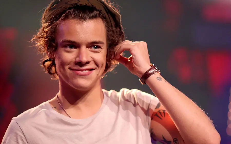 Beautiful photo of Harry Styles laughing for 2023 profile
