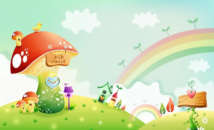 Dreamy rainbow painting in the spring season with full hd quality
