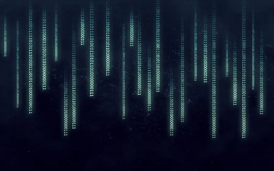 Dreamy wallpaper of a rain of zeros and ones 0 and 1 in computer science
