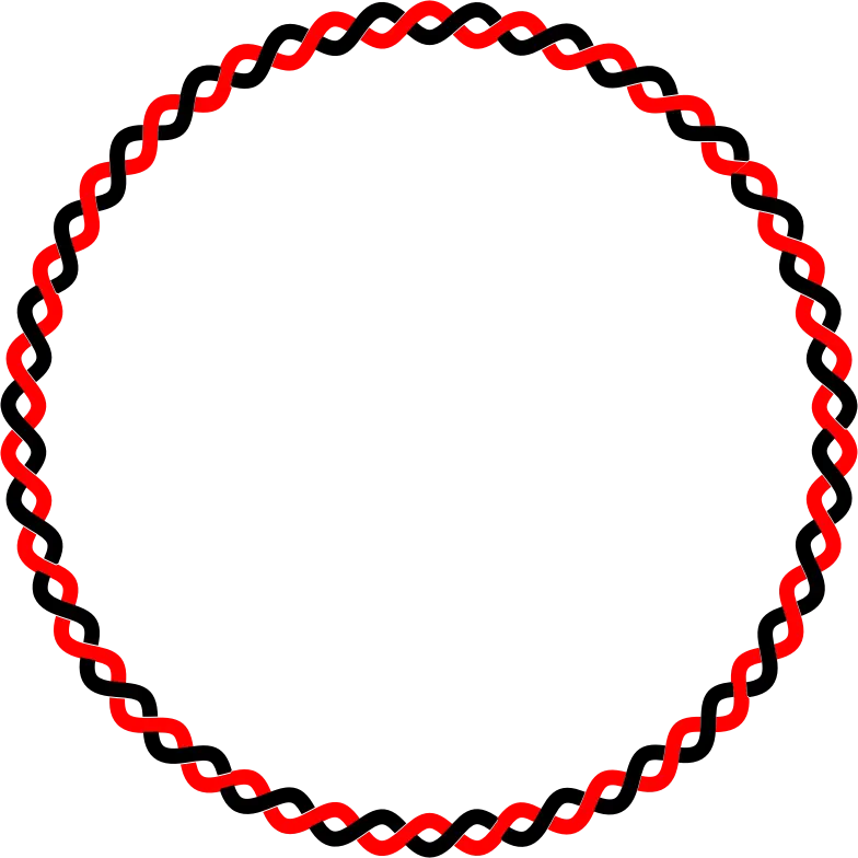 Circle of red and black chains without empty background for editing