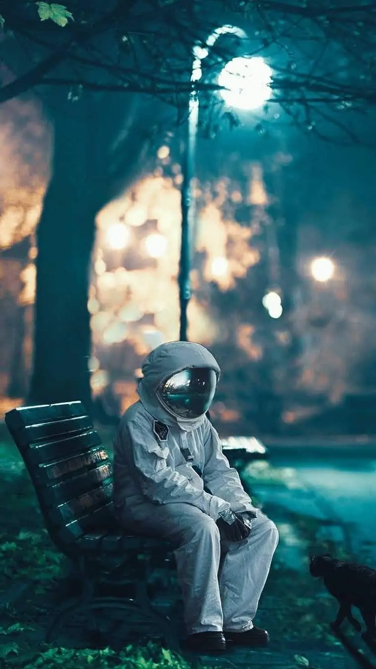 Alone astronaut background with excellent 4K quality for Samsung