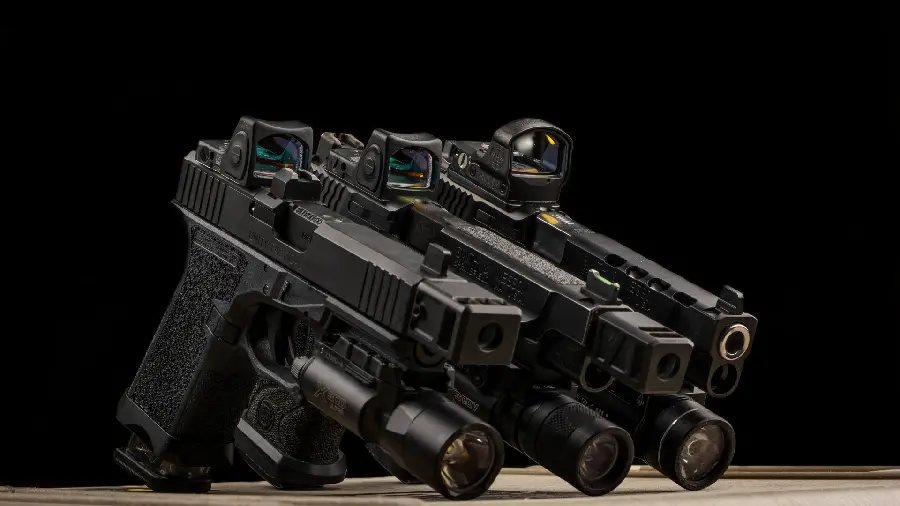 Beautiful photo of a colt with a camera and a modern rifle in 4K quality