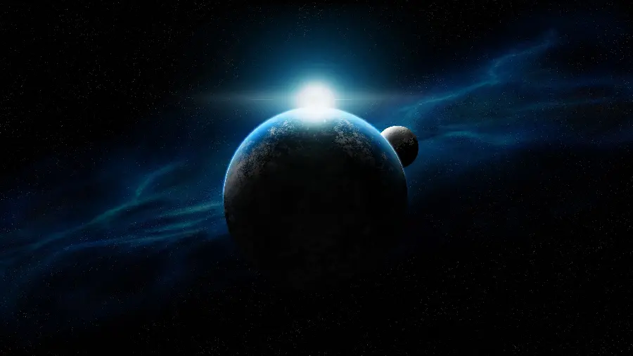 Magical graphic image of a planet in space with HD quality