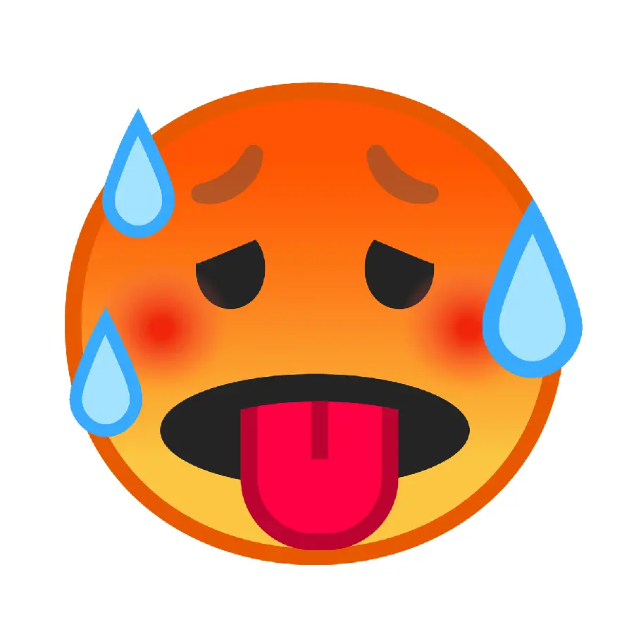 Emoji of excessive heat and sweating in PNG format